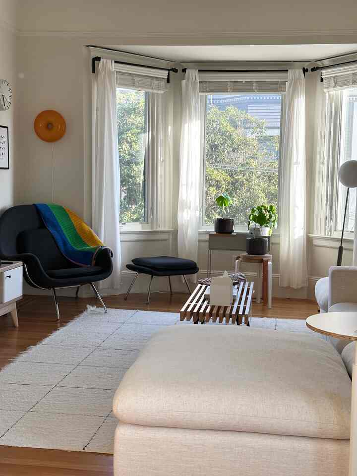 the living room ottoman can be sold separately frok the couch. this “Dawson ottoman” from Castlery is a favorite foot rest and seat in our living room.

#apartmentinterior #livingroom #cloudcouch #apartment #ikea 