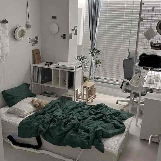 <span data-sheets-root="1" style="color: rgb(0, 0, 0); letter-spacing: normal; font-size: 10pt; font-family: Arial;">😍 changed to forest green duvets for the fall #bedroominspo #darkgreen #blinds</span>