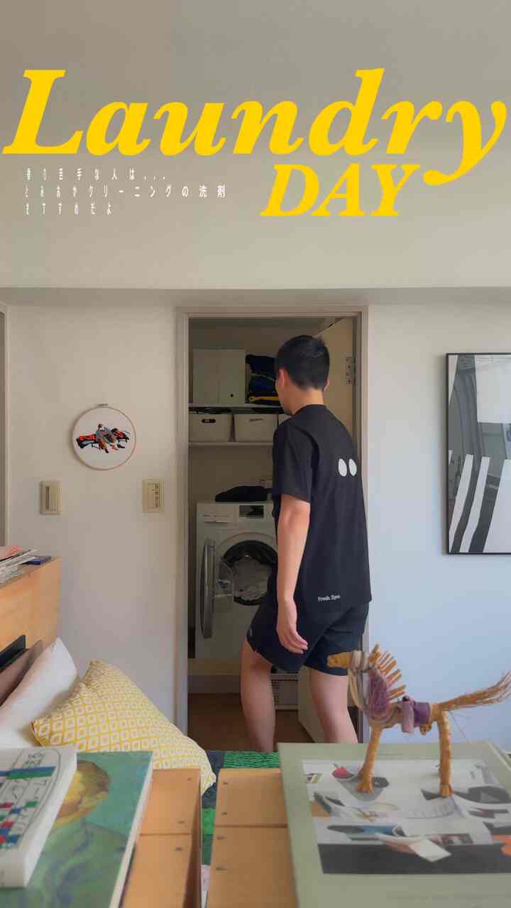 ベランダがないから部屋干しするしかないんだけど、洗濯物眺めるのが意外と好き🙋‍♂️

#洗濯 #一人暮らし