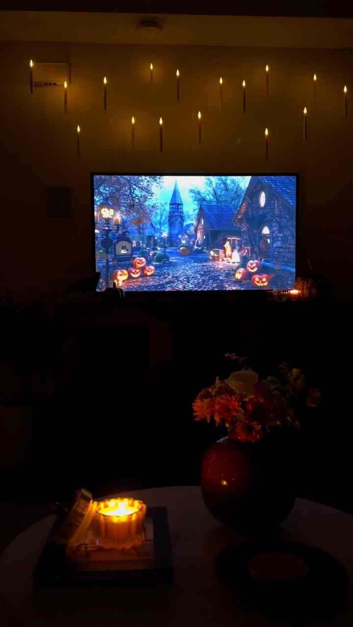 Halloween decor throughout my apartment🎃🧡 #falldecor #halloweendecor #spookydecor #floatingcandles 