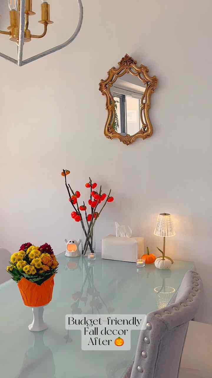 Budget-friendly Fall decor for the dining table before and after ✨

#budgetfriendly #beforeandafter #homedecoronabudget #frenchmodern #falldecor 