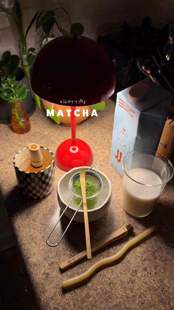 Yes, I drink matcha even at night 🤭🍵 #moderneclectic #eclecticdecor #colorfuldecor #kitchen #matcha #routine