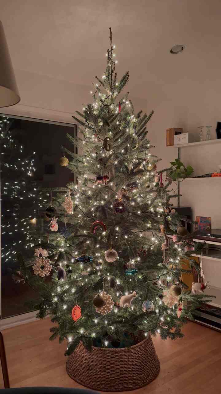Christmas tree 2025 #livingroom #vitsoe #wallshelve