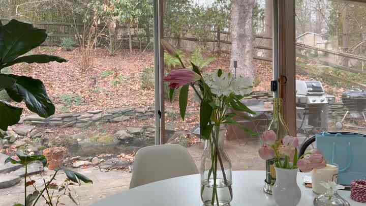 Dining room view of backyard #diningroom #backyard #knoll #weber