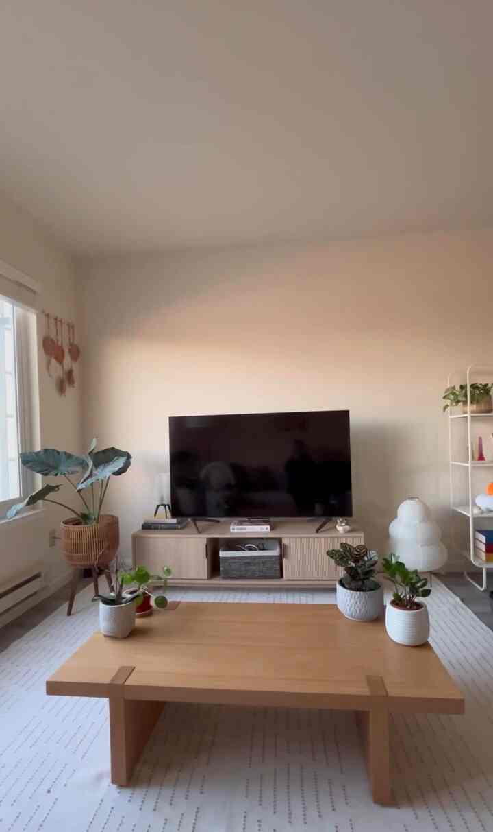 Watching golden hour go by in my peaceful sanctuary 💛 #livingroom #japandi #MCM #goldenhour