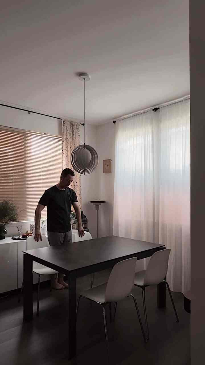 My dining table is extendable. I usually use it as a four-seater, but when I have guests over, I extend it to seat six. 

#diningroom #diningtable #diningroominterior #diningtableinterior #extendabletable #multifuncitonal #homeparty #hosting #diningchair #lamp #floorlamp #clock #lighting #verpan #vase #plant 