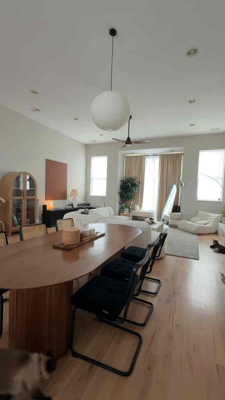 just a chill day with the cutest kitties in the coziest living room #japandi #mcm #wood #minimalist 