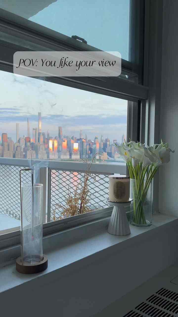 Burning incense sticks and briefly watching the view is therapeutic. Thank you for liking my balcony view! This is for you 🫶🏙️

#balcony #cityview #newyork #nyc #incenseholder 
