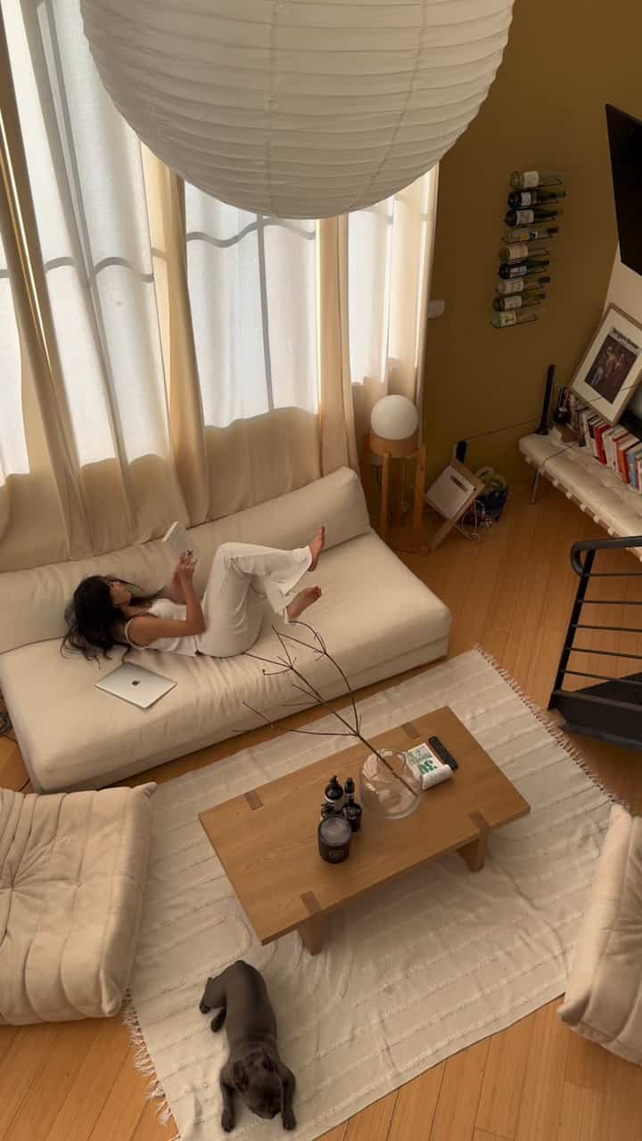 5pm shadows #cozyhome #japandi #livingroom #loftapartment #interior 