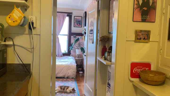 The #hallway from my kitchen to my bedroom. The #littlespaces count! I made it look #cozy with these little #totoros from my travels. 