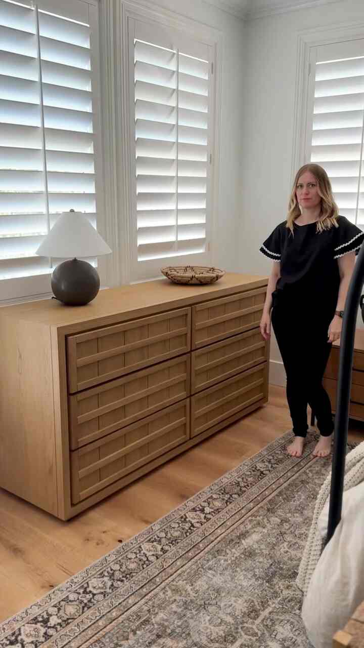 Dresser drawer demo. #luluandgeorgia #moderndresser #bedroomdesign #dresserstyling