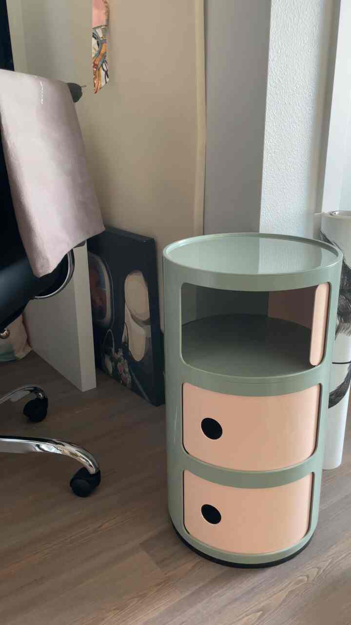 The perfect small storage compartment for some of my craft and sewing supplies #storage #homeoffice #kartell #smallstorage 