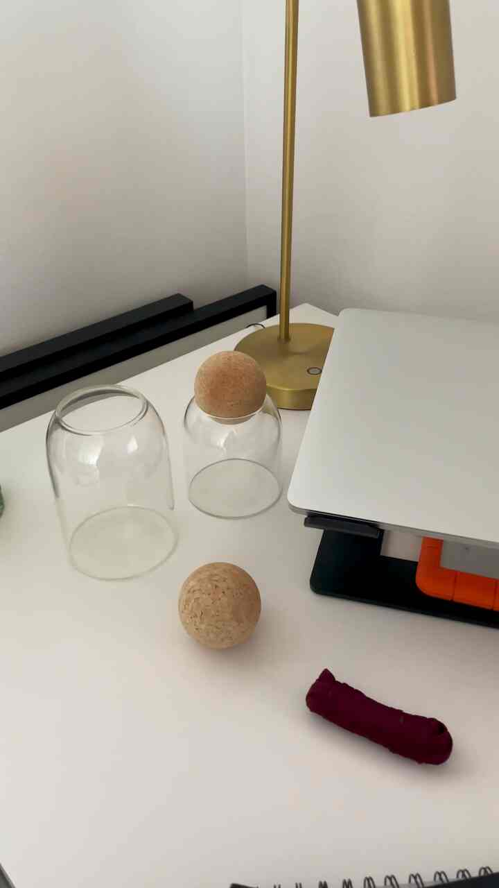 Quick desk organization for any of my loose design trims #organization #glassjar #multipurpose