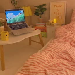 봄맞이 코랄색 침구로 교체 완료💛 