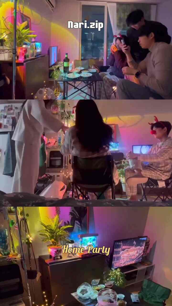 友達と暖かいホームパーティー❤️‍🔥🎁
今年を振り返って家で楽しい時間を過ごしました。いつも良いことだけが起こることはできませんが、今までのことが今の私たちを作ったと思うので本当に嬉しい年末です。みんな幸せな年末を過ごし、明けましておめでとうございます🧧

＃一人暮らし＃ホームパーティー＃ワンルームインテリア＃ワンルームインテリア＃照明インテリア＃照明＃ホームバー＃スタンド照明＃年末雰囲気＃年末ホームパーティー＃homeparty＃homebar＃キャンプテーブル＃キャンプチェア