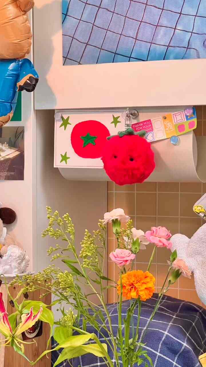 おぼろげなティラミス…ではない 
トマト… 🍅🥫

西日本で買ったトマトの小道具💕

はがきは大磯作家です
人形はどこで買ったのか忘れましたね🥹
。
。
。 
。
＃家のスターInstagram🏠