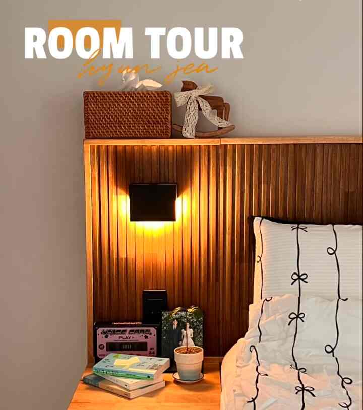 #마이룸투어 fall in love, my room🍁
暑さに乗る私たちは今、、、、布団とパッドを交換しました🤎 
きっと自前で一緒に覆っていた布団は、夢の国の中でお互い布団戦争を受ける韓国夫婦…。  #오늘의가든 #오늘의집 #구축인테리어 #침실인테리어 #침실꾸미기 #침실스타일링 #침실 #침실조명 #호텔침대 #호텔같은우리집 #선팔 #소통