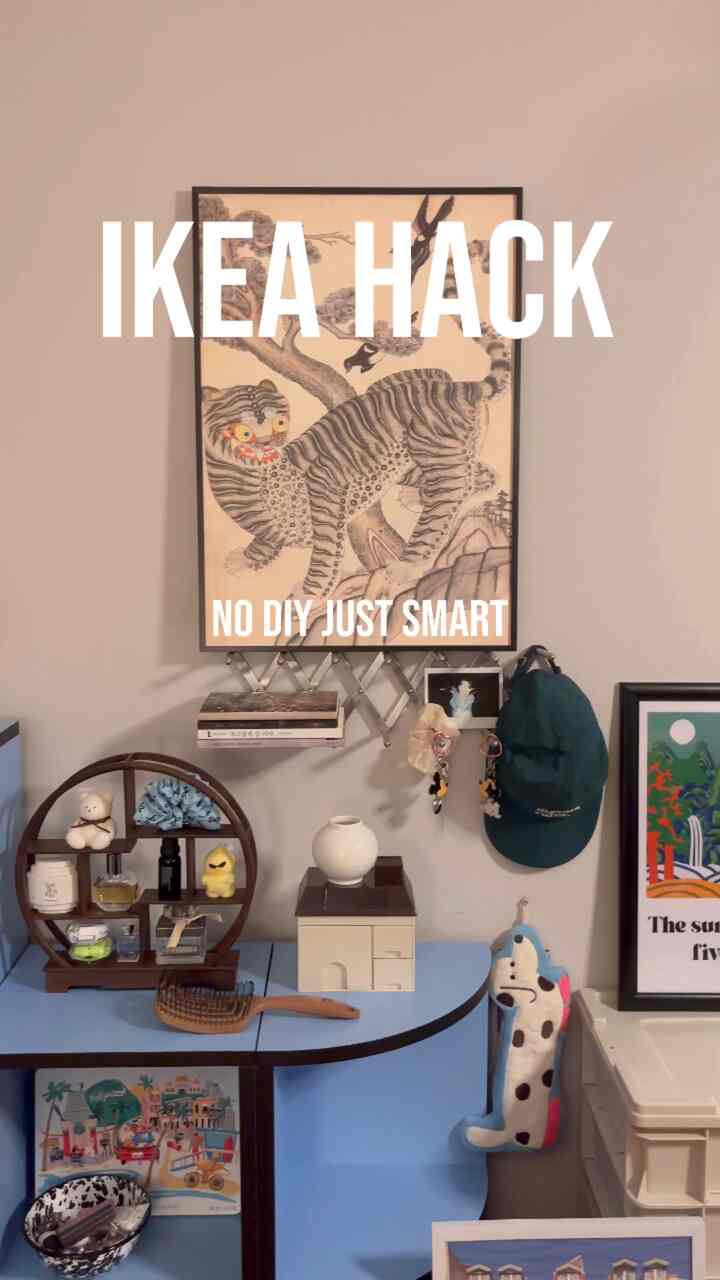 引っ越しに行ったらできません。
IKEAポットキャップの整理に合わせて完成🧡
。
できないマークもキングを受けますが、棚の長さに合わせて 
生きるのも大変です。
しかし、この男は長さの調整も可能です。
合わせて設定するのにぴったり！
。
「Ugly wall? Never heard of her 🤭
IKEA hack, zero DIY, all vibes  #시크릿챌린지 #이케아 #이케아추천템 #이케아핵 #ikeahack #ikea #ikeahome #추석 