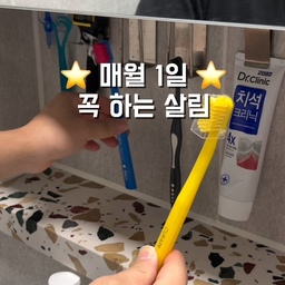 💡 한달에 한 번 이렇게 해주세요.
1 칫솔 사용기한은 한달, 벌어진 칫솔 새걸로 교체해주세요. 헌 칫솔은 청소용으로 사용해 줍니다.
2 세균 번식이 쉬운 수세미도 새걸로 교체해주세요. 헌 수세미로 배수구를 청소해 줍니다.
3 세탁기는 세탁조크리너 넣어 통세척 해주세요.끝나면 세제함 분리해서 씻어주고, 잔수 호스 물 빼주고, 옆에 배수 거름망도 청소해주세요. 문 한 번 닦아주고, 고무패킹 사이사이 물기도 제거 후 이대로 환기시켜주면 끝입니다.
4 건조기는 문 한 번 닦아주고, 필터를 분리해주세요. 물로 필터 청소 해주고, 내부 필터 결합 후 물 1리터 천천히 부어주세요. 외부 필터도 결합 후 콘덴서 케어로 돌려주세요. 끝나면 바로 이어서 통살균 해주세요. 다 끝나면 문 열어 닦아주고, 통 안쪽 습도 센서도 닦고, 필터 다시 빼서 완전 건조 시켜주세요. 
5 공기청정기는 청소기로 공기흡입구 먼지를 제거해주고, 필터에 붙어있는 먼지도 청소해주세요.다시 결합해주면 청소 끝! 
#살림루틴 #월간살림 #살림로그 #생활꿀팁 #세탁기청소 #세탁조크리너 #통세척 #건조기청소 #콘덴서케어 #필터청소 #공기청정기청소 #칫솔교체시기 #수세미교체 #배수구청소 #욕실청소 #주방정리 #살림노하우 #주부스타그램 #자취꿀팁 #신박한정리 #미니멀라이프 #집안일줄이기 #삶의질상승 #가전관리 #살림은아이템빨 #정리정돈 #살림비법 #1분살림 #생활정보 