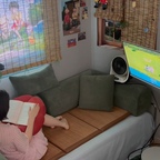 #콘수프기록집 #우리집추구미 

숲 속 다락방에 온 것 같은 자연자연한 컨셉이 제 방 추구미🎵

#여름맞이 인테리어로 다이소 갈대발과 #대자리 매트를 깔아봤어요🍃
보기에도 시원한데 대자리에 앉거나 누워있으면 더 시원해요🩵